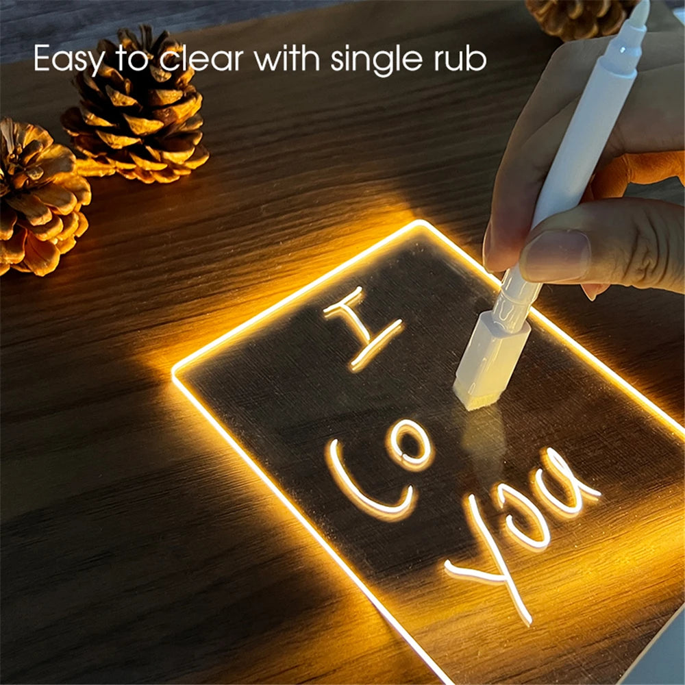 Erasable USB LED Night Light - Transparent Acrylic Message Board, Calendar, and Desktop Ornament™