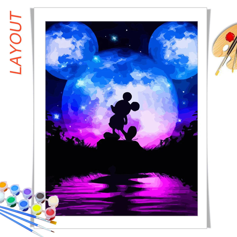 Disney Coloring By Number Cartoon Painting Hobbies New 2024 Children's Room Decor™